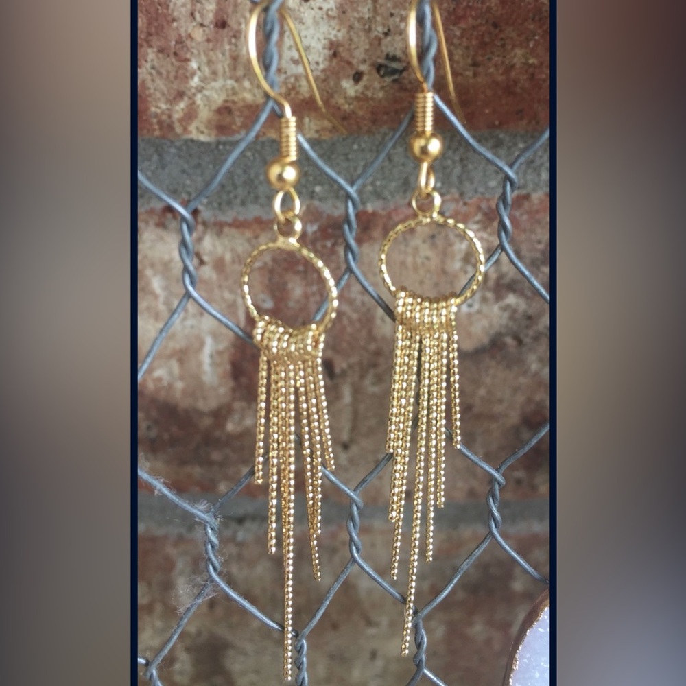 Gold Plated Tassel Earrings
